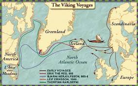 Map of Leif Erikson's voyage