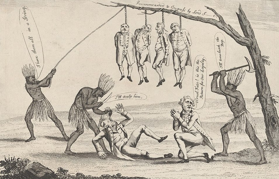 "The Savages Let Loose, or The Cruel Fate of the Loyalists," American Revolution Political Cartoon