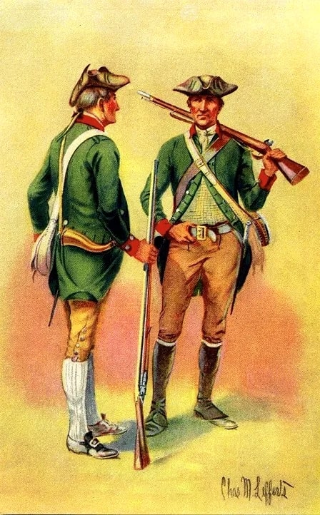 Two men of the Green Mountain Regiment, what the Green Mountain Boys became.