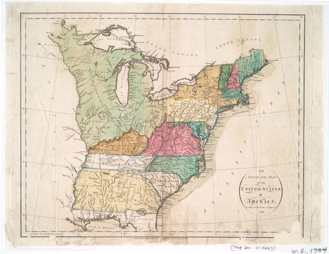 Map of the early United States