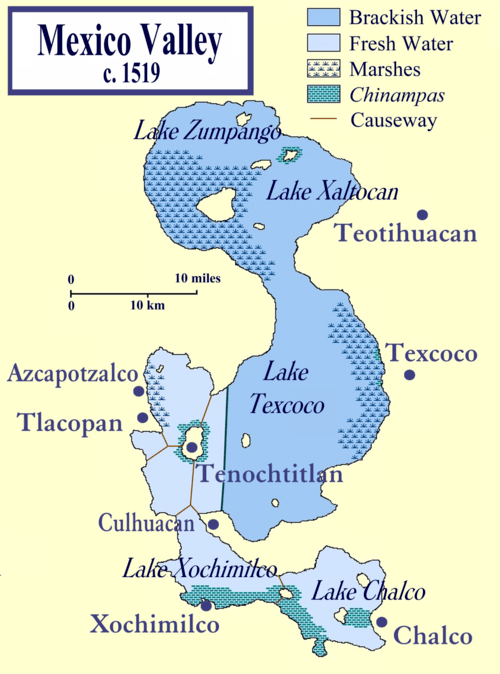 Map of Lake Texcoco