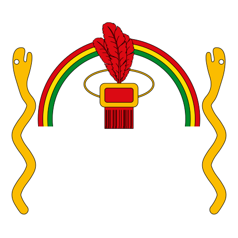 The banner of the Inca Empire, showing a rainbow arching between two snakes