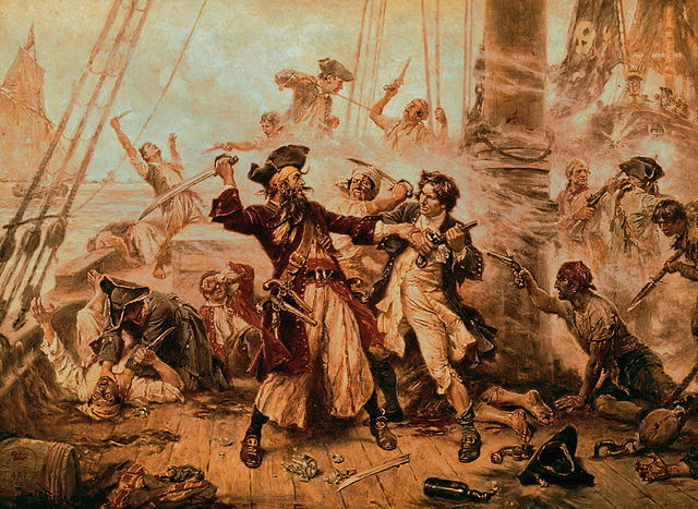 Battle during the Golden Age of Piracy in the Caribbean