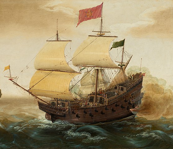 Painting of a Spanish galleon
