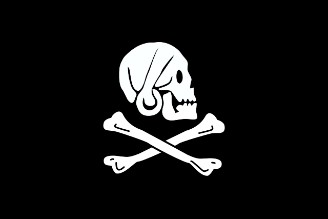 Skull and crossbones pirate symbol