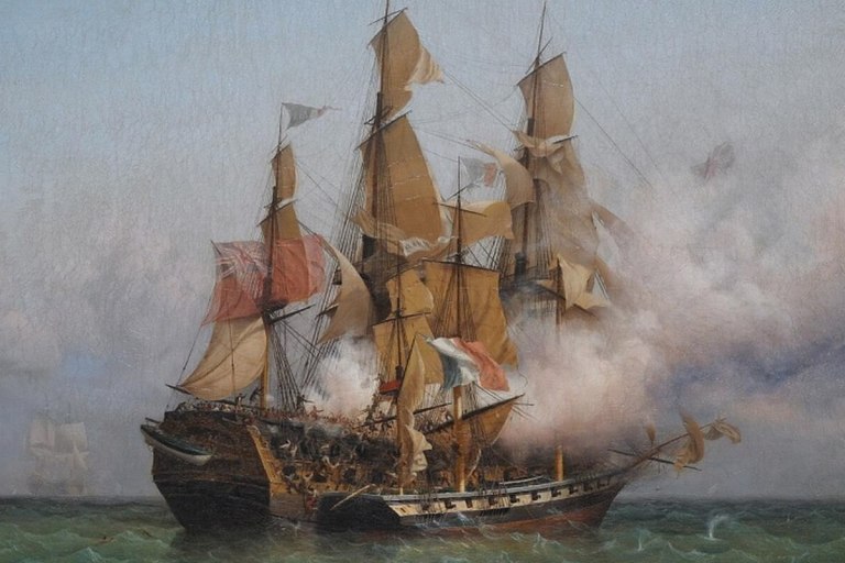 Battle between privateer vs pirate ships