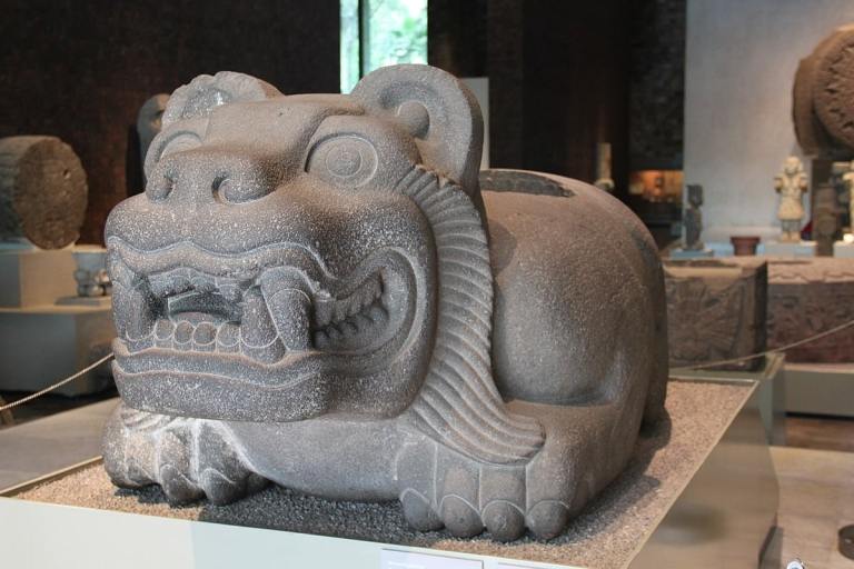 Aztec Stone Ocelotl-Cuauhxicalli, a great piece of Aztec art