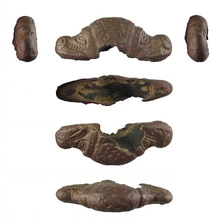 Pommel of a Norse sword made to look like a boar, one of the Viking symbols of war and bravery.