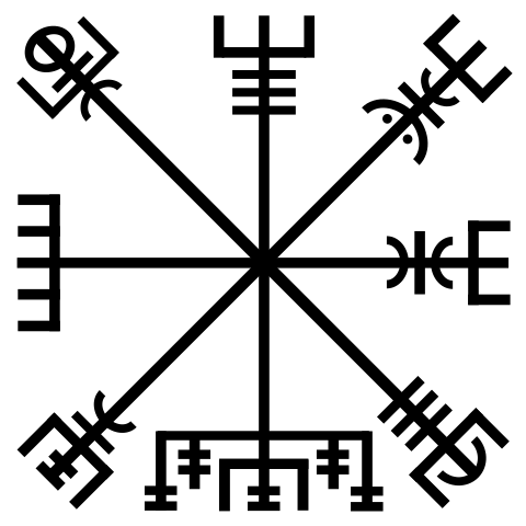 Viking Compass, or Vegvisir, a modern invention that looks like Viking symbols
