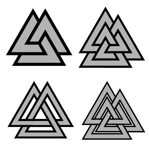 Modern interpretation of the valknut Viking symbol