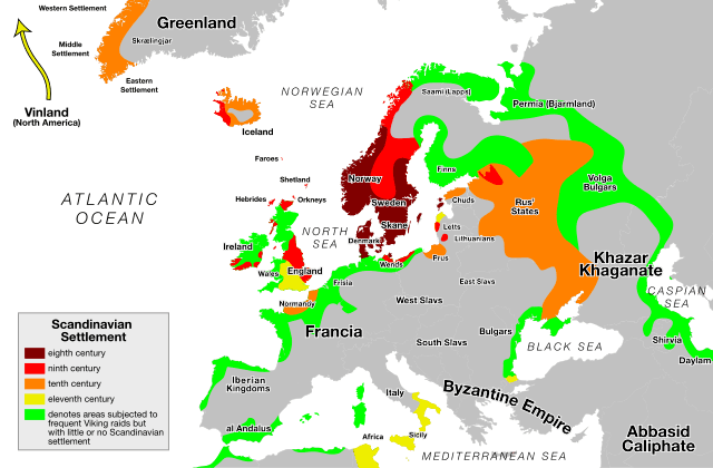Map of Viking Age settlement and exploration