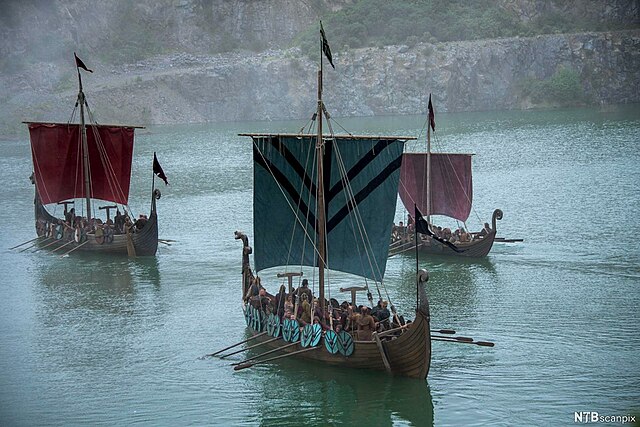 Modern reproduction of Viking Age longships