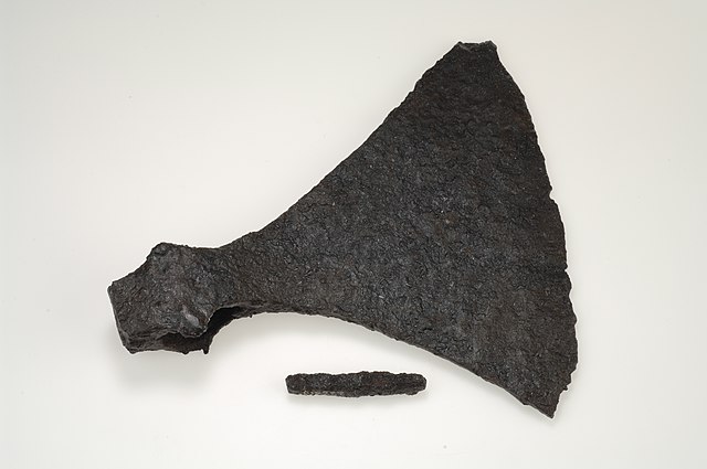 A Viking axe, an important Viking weapon, from a Viking era grave in Gotland, Sweden.
