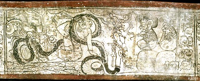 Image of the Death Lords in Xibalba from a Mayan vase