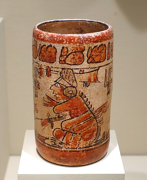 Mayan pottery painted in the polychrome style